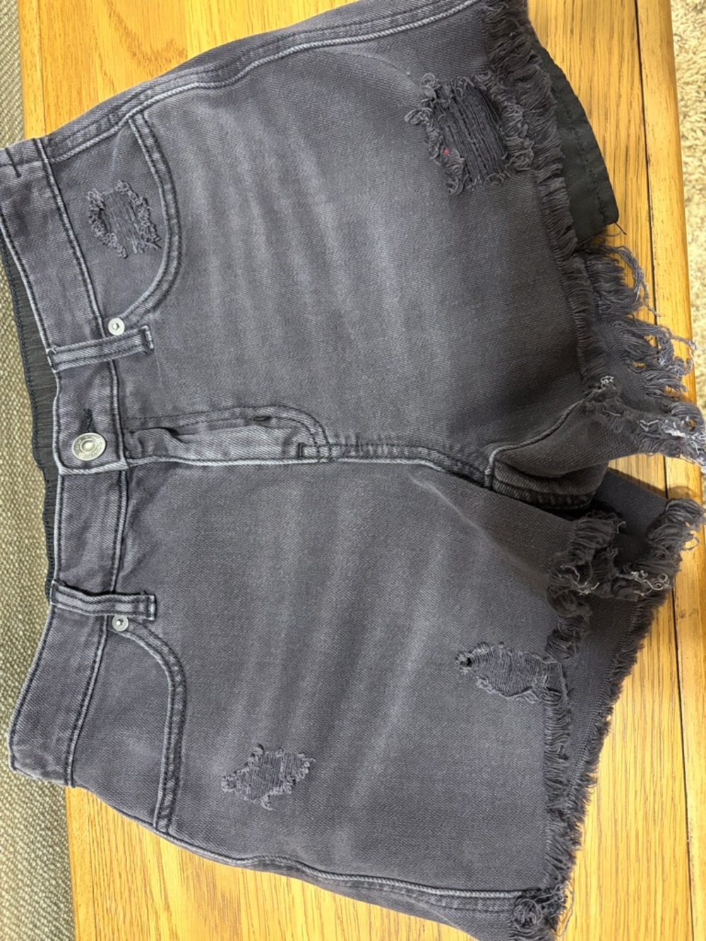 Women’s Distressed Black Denim Shorts